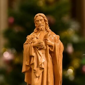 Our Lord with Lamb Wood Carving Jesus and Lamb Handmade Gift Christ Decor Jesus Figurine Wood Statue Jesus Christ Statue Religious Artwork