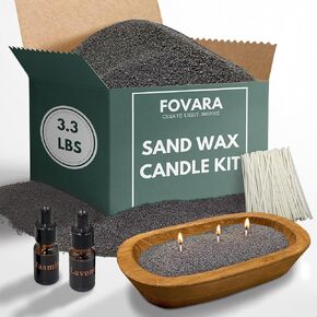 Fovara - شموع رملية بيرول مع الفتان ، 3.3 رطل - شمعات الشمع الرملية: وعاء العجين الخشبي ، 100 فتيل ، زيت الياسمين والخزامى المعطر - حبات الشموع طويلة الأمد ، شمعة غير سامة ، قابلة لإعادة الاستخدام - أبيض