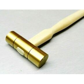 Brass Hammer 5/8" Flat Face and Domed 2" Head 3oz Solid Brass Jewelry Work Hammer By JTS
