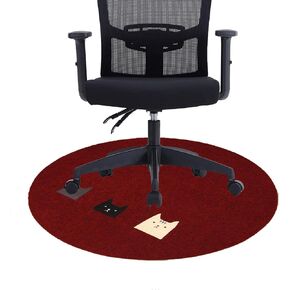 Round Chair Mat 6mm Thick Floor Mat Soundproof Anti-Slip Floor Protection Mat Dent Prevention Gaming Chair Mat Washable Scratch Proof (80cm x 80cm Blue) (Red 80cm x 80cm)