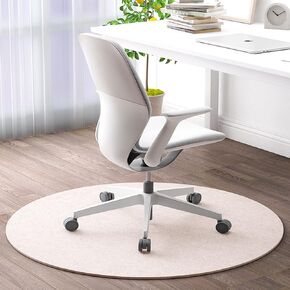 Chair Mat Circular Floor Protection Non-Slip Mat Desk Chair Mat Sound Absorbing Prevents Floor Scratches (Color : Brown Size: 39.37 Inches (100cm) (Off White)