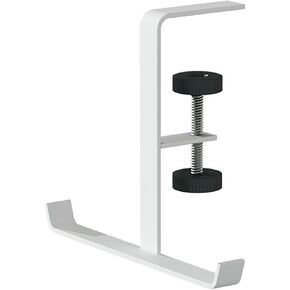 2 Pcs Dual Headphone Stand Hanger Under Desk Clamp/Backpack Holder Load up to 11lb / White