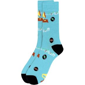 Forest & Twelfth Men’s Crew Cut Socks, Music & Instrument Themes, Fun and Unique Graphic Socks, One Size Fits Most in Kuwait