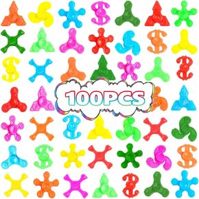 100Pcs Mini Fidget Spinner Toys Bulk, Stress Relief Sensory Toys, Birthday Gifts for Kids Teens Adults, Christmas Stocking Goodie Bag Stuffers, Treasure Box Toy for Classroom Prizes Supplies