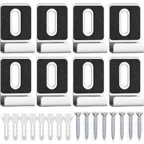 Metal Mirror Clips 1/4 Inch Wide Channel Mirror Holder Clips Mirror Clips for Wall Mounting Heavy Mirror Clips Hanger for Mirror Tile Picture Frame Mirror Hanging Hardware Kit 8 Pieces (Black) in Kuwait