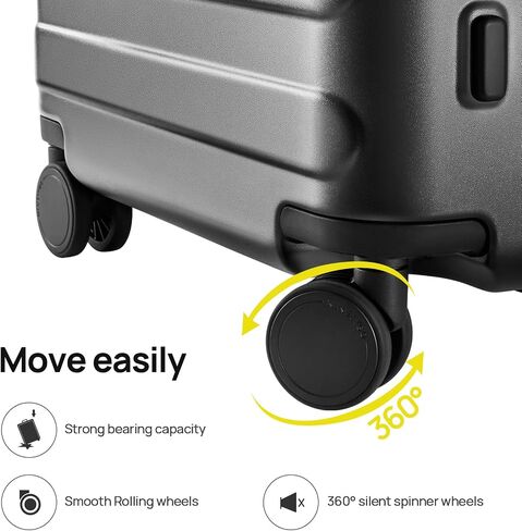 20" Carry on Luggage, Hard-Shell, TSA Lock, Lightweight, Spinner Suitcase Airline Approved in Kuwait