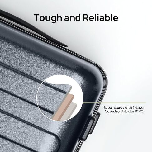 20" Carry on Luggage, Hard-Shell, TSA Lock, Lightweight, Spinner Suitcase Airline Approved in Kuwait