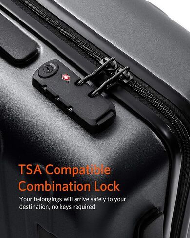 20" Carry on Luggage, Hard-Shell, TSA Lock, Lightweight, Spinner Suitcase Airline Approved in Kuwait