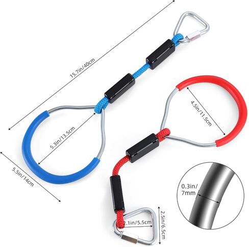 PELLOR Multi-Color Ninja Rings, Gymnastic Rings Backyard Playground Training Equipment Play for Kids & Adults, Swing Bar for Backyard Ninja Warrior Obstacle Course Kits in Kuwait