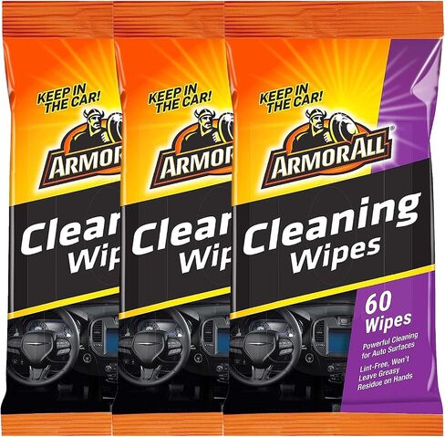 Armor All Wipes in a Pouch - Car Interior Cleaner: Ultimate Car Wipes and Interior Care Products (2 Packs Combo Kit, Cleaning and Glass Wipes) in Saudi Arabia