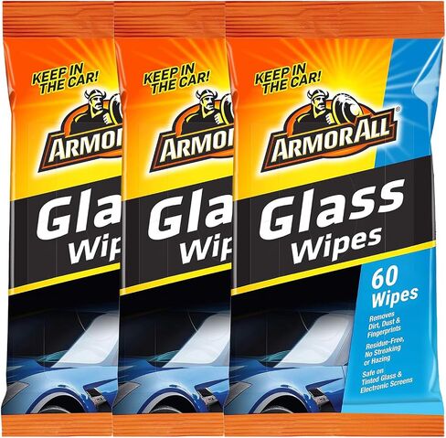 Armor All Wipes in a Pouch - Car Interior Cleaner: Ultimate Car Wipes and Interior Care Products (2 Packs Combo Kit, Cleaning and Glass Wipes) in Saudi Arabia