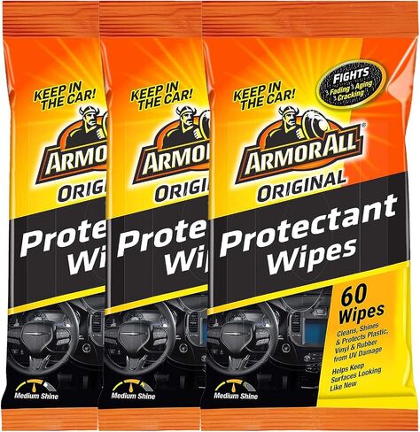 Armor All Wipes in a Pouch - Car Interior Cleaner: Ultimate Car Wipes and Interior Care Products (2 Packs Combo Kit, Cleaning and Glass Wipes) in Saudi Arabia