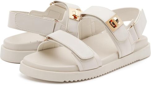 vodvob Women’s Flat Sandals with Soft Cushioned Footbed Open Toe Slides Adjustable Slip On Slippers for Summer in Saudi Arabia