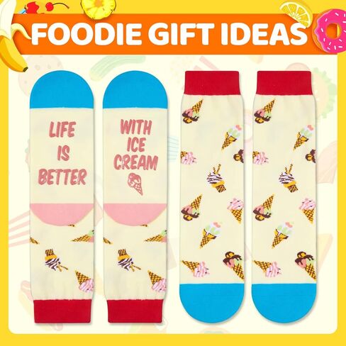 HAPPYPOP Unisex Ice Cream Gifts For Ice Cream Lovers Ice Cream Socks, Funny Gifts For Men Women in Saudi Arabia
