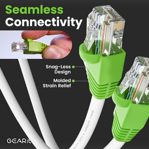 كابل إيثرنت خارجي GearIT Cat6 (75 قدمًا) CCA نحاسي، مقاوم للماء، دفن مباشر، في الأرض، سترة للأشعة فوق البنفسجية، POE، شبكة، إنترنت، كابل Cat 6، Cat6 - 75 قدمًا in Saudi Arabia