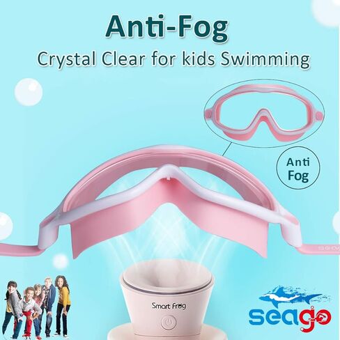 Seago 2 Pack Kids Goggles for Swimming No Leaking Anti-Fog Outer Eye Fit with Wide View UV Protection Crystal Clear Watertight Swim Goggles with nose cover Suitable for Youth Girls Boys Age 3 to 15 in Saudi Arabia