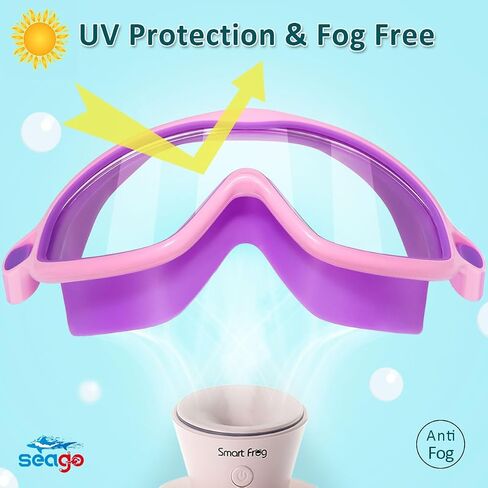 Seago 2 Pack Kids Goggles for Swimming No Leaking Anti-Fog Outer Eye Fit with Wide View UV Protection Crystal Clear Watertight Swim Goggles with nose cover Suitable for Youth Girls Boys Age 3 to 15 in Saudi Arabia