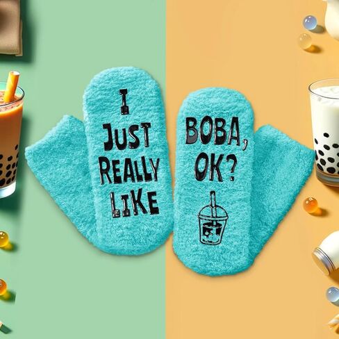 جوارب بوبا المبتكرة المضحكة من HAPPYPOP، هدايا بوبا لهدايا شاي حليب الفقاعات للبنات والأولاد، هدايا لمحبي الشاي الفقاعي in Kuwait