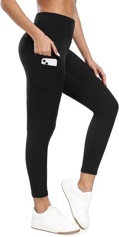 Ewedoos Yoga Pants with Pockets High Waisted Leggings with Pockets for Women Tummy Control Gym Leggings Workout Pants Gray in Saudi Arabia