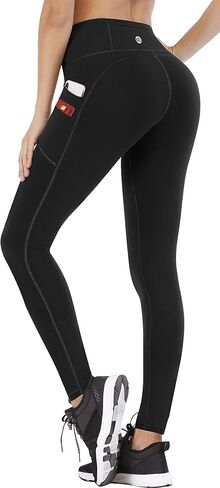 Ewedoos Yoga Pants with Pockets High Waisted Leggings with Pockets for Women Tummy Control Gym Leggings Workout Pants Gray in Saudi Arabia