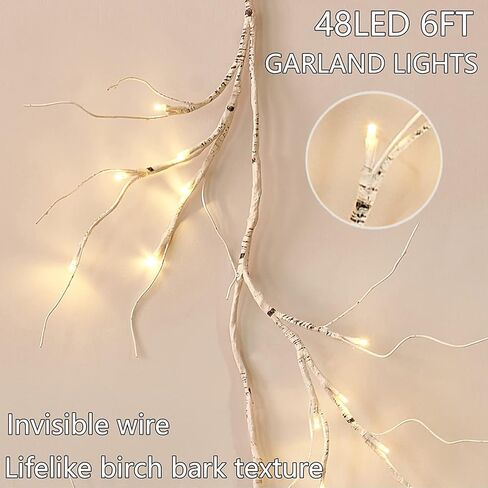 فودديوس مضاءة بطارية أغطية الزيتون التي تعمل مع توقيت 96 LED Fairy Lights 6ft ، Mantle Fireplace Vine Garland مع أضواء لزخرفة عيد الفصح الربيع عيد الميلاد حفل زفاف in Kuwait