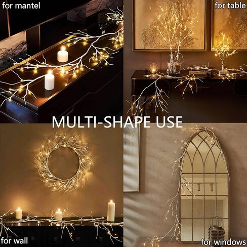 فودديوس مضاءة بطارية أغطية الزيتون التي تعمل مع توقيت 96 LED Fairy Lights 6ft ، Mantle Fireplace Vine Garland مع أضواء لزخرفة عيد الفصح الربيع عيد الميلاد حفل زفاف in Kuwait