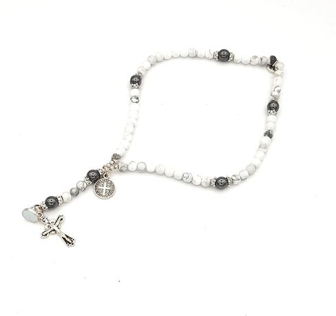Wrist Rosary Howlite and Hematite in Saudi Arabia