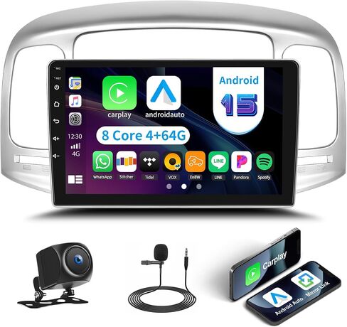 [2+64G] ستيريو سيارة Android 13 لسيارة Hyundai Accent 2006-2011 مع Apple Carplay&Android Auto، راديو سيارة بشاشة تعمل باللمس 9 بوصة مع وصلة مرآة GPS WiFi Bluetooth FM/RDS SWC AUX-in+كاميرا احتياطية in Saudi Arabia