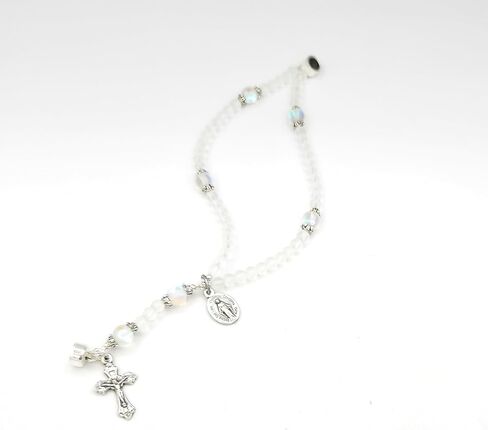 Wrist Rosary Frosted Clear Glass in Saudi Arabia