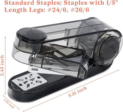 Temiary Swing-Arm Stapler Stapler مع 400 Staples ، 360 درجة تدوير سطح المكتب Staplers للكتيب أو الكتب ملزمة ، سعة 25 ورقة للمكتب المكتبي الفصول المكتبية (الأرجواني) in Saudi Arabia