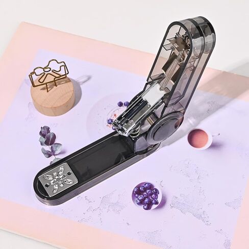 Temiary Swing-Arm Stapler Stapler مع 400 Staples ، 360 درجة تدوير سطح المكتب Staplers للكتيب أو الكتب ملزمة ، سعة 25 ورقة للمكتب المكتبي الفصول المكتبية (الأرجواني) in Saudi Arabia