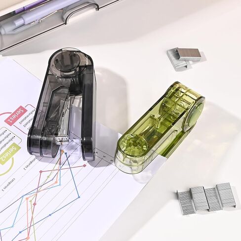 Temiary Swing-Arm Stapler Stapler مع 400 Staples ، 360 درجة تدوير سطح المكتب Staplers للكتيب أو الكتب ملزمة ، سعة 25 ورقة للمكتب المكتبي الفصول المكتبية (الأرجواني) in Saudi Arabia
