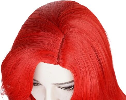 Aicos Wine Red Curly Kid Mermaid Wig, Long Wavy Fashion Princess Cosplay Wig with Starfish Hair Clips (Wine Red) in Saudi Arabia