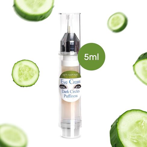 KBS Creation Creation Serum - يستهدف الدوائر الداكنة ، والانتفاخ تحت العين ، وأقدام الغربان ويقلل من الخطوط الدقيقة والتجاعيد ، وعلاج أكياس العين الأساسية للرجال والنساء ، ورائحة الخيار ، 10 مل. in Kuwait