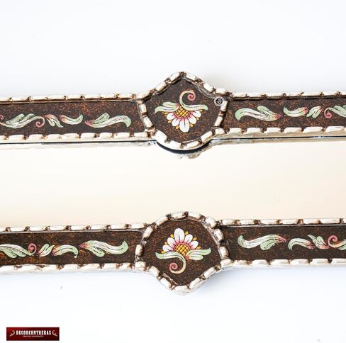 مرآة جدار ضيقة طويلة سوداء 35.4 "طويل | الطلاء على الزجاج ديكور جدار المرآة النحيفة | ورقة فضية خشبية مؤطرة مرآة ضيقة لغرفة المعيشة (الفضة) in Kuwait