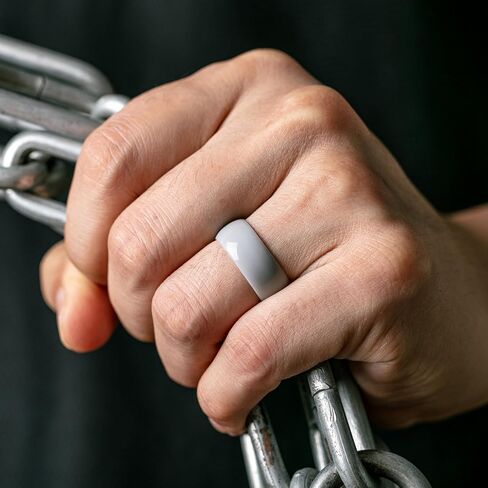 ThunderFit Silicone Wedding Ring for Men - 1 Ring (Men Black, 16-16.5 (25.10mm) in Saudi Arabia