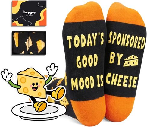 HAPPYPOP Cheese Socks Men Women, Funny Cheese Gifts Cheese Lovers Gifts, Food Socks in Saudi Arabia