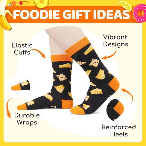 HAPPYPOP Cheese Socks Men Women, Funny Cheese Gifts Cheese Lovers Gifts, Food Socks in Saudi Arabia