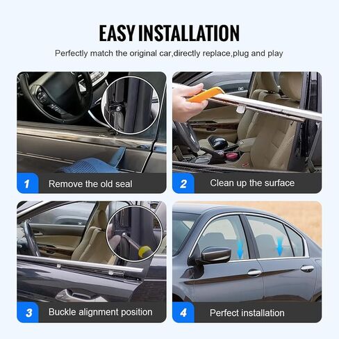 Newsmarts 4 قطعة السير الوقائي النوافذ ختم حزام الباب صب الطقس قطاع لهوندا سيفيك 2006-2011 يستبدل #72450-SNA-A01 72410-SNA-A01 72950-SNA-A01 72910-SNA-A01 in Kuwait