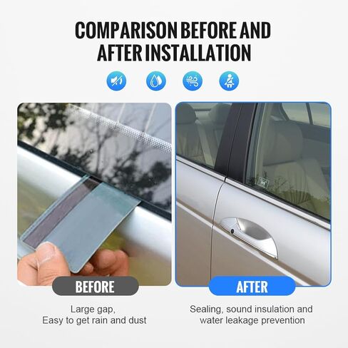 Newsmarts 4 قطعة السير الوقائي النوافذ ختم حزام الباب صب الطقس قطاع لهوندا سيفيك 2006-2011 يستبدل #72450-SNA-A01 72410-SNA-A01 72950-SNA-A01 72910-SNA-A01 in Kuwait