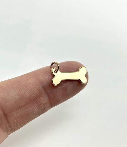 Personalized Dog Bone Necklace, Dog Name Jewelry, Gold or Sterling Silver, Paw Print Charm in Saudi Arabia