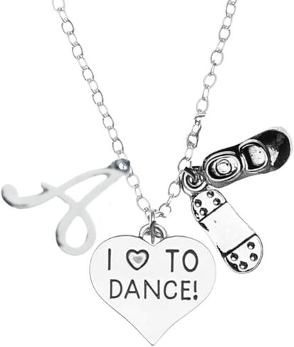Personalized Love to Dance Tap Shoe Initial Necklace, Dance Jewelry, Tap Necklace, Gift For Dancers, Dance Recitals, Dance Teams & Dance Teachers in Saudi Arabia