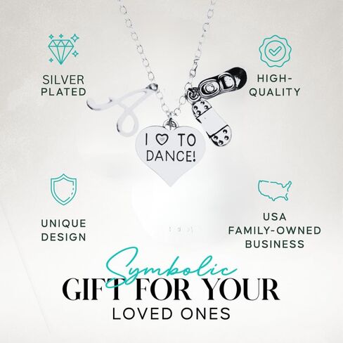 Personalized Love to Dance Tap Shoe Initial Necklace, Dance Jewelry, Tap Necklace, Gift For Dancers, Dance Recitals, Dance Teams & Dance Teachers in Saudi Arabia