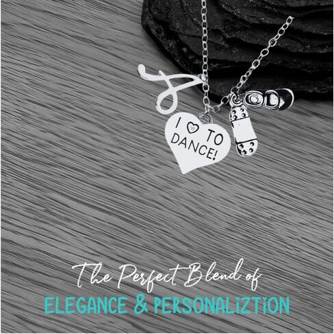 Personalized Love to Dance Tap Shoe Initial Necklace, Dance Jewelry, Tap Necklace, Gift For Dancers, Dance Recitals, Dance Teams & Dance Teachers in Saudi Arabia