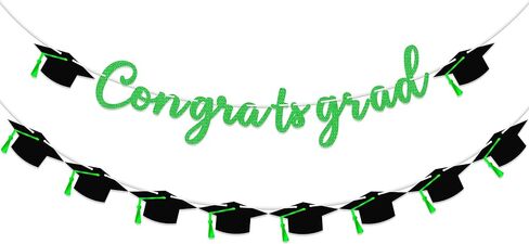لافتة ديكور التخرج ، ديكورات التخرج 2025 ، لافتة غريتر بلاك بريق ، فئة 2025 جارلاند لكلية المدارس الثانوية. in Kuwait