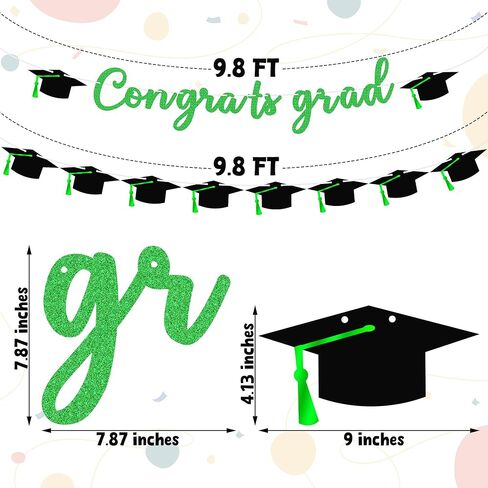 لافتة ديكور التخرج ، ديكورات التخرج 2025 ، لافتة غريتر بلاك بريق ، فئة 2025 جارلاند لكلية المدارس الثانوية. in Kuwait