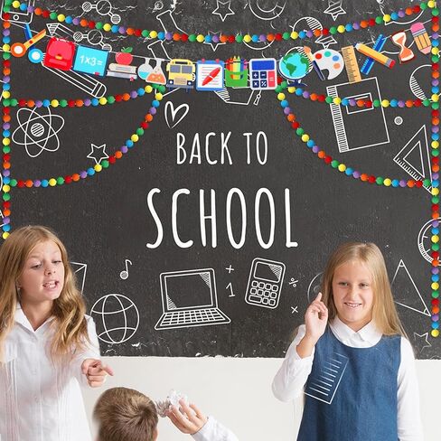 Rtteri 3 Pcs Pencil Felt Garland Pencil Classroom Decor Back to School Decorations Pom Pom Garland Colorful Handmade Hanging Felt Ball for First Day of School Classroom Ambience Celebration Decor in Saudi Arabia