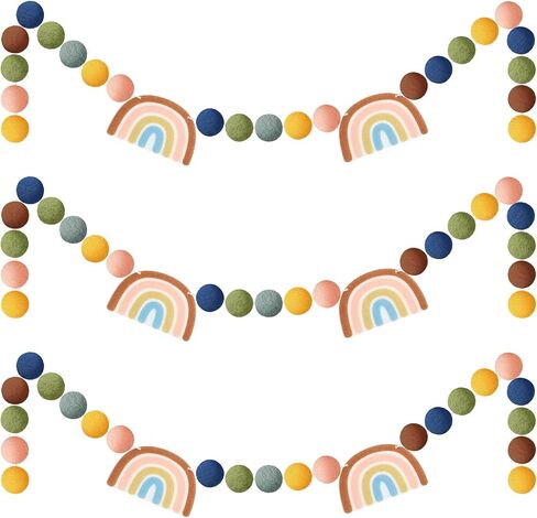 Rtteri 3 Pcs Pencil Felt Garland Pencil Classroom Decor Back to School Decorations Pom Pom Garland Colorful Handmade Hanging Felt Ball for First Day of School Classroom Ambience Celebration Decor in Saudi Arabia