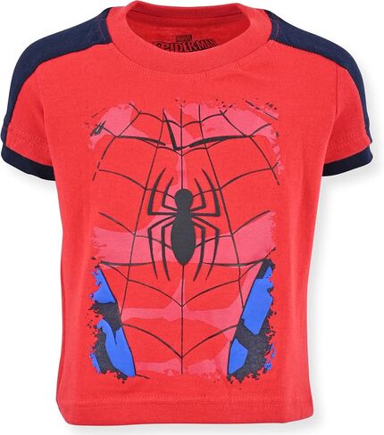 Marvel Spider-Man Boys 3 Pack T-Shirts for Toddlers and Big Kids - Red/Black/Grey/Blue in Saudi Arabia
