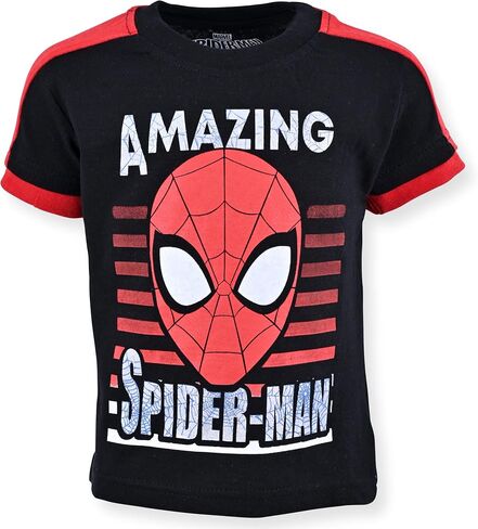 Marvel Spider-Man Boys 3 Pack T-Shirts for Toddlers and Big Kids - Red/Black/Grey/Blue in Saudi Arabia